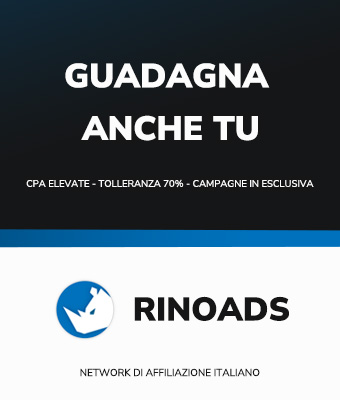 Iscriviti a Rinoads - Network di affilitazione italiano
